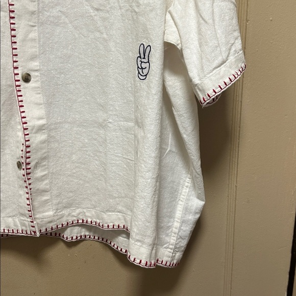 Old Navy - Disney Mickey Mouse Linen-Blend Cropped Utility Shirt. XXXL - Picture 6 of 8